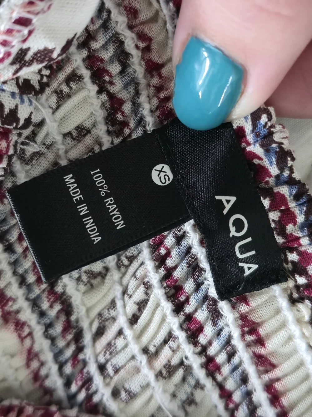 Aqua Pink and Black Patterned Maxi Skirt